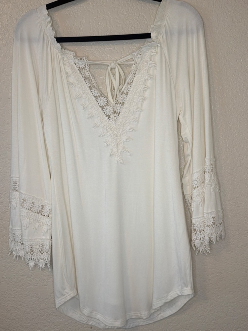 Sabo Skirt White Lace-Trim Mini Dress